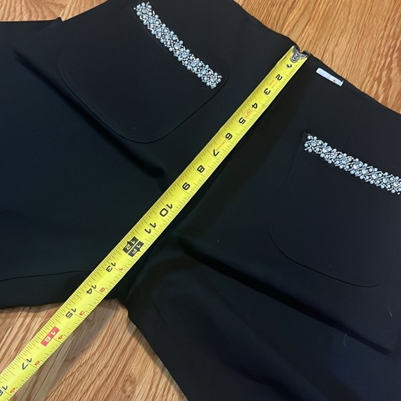 Anthropologie The Colette Cropped Wide-Leg Pants Rhinestone Pocket Ed 29 NWT - Picture 4 of 15